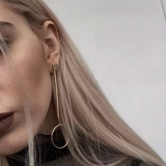 Jewelry - NEW Drop Hoop Earrings